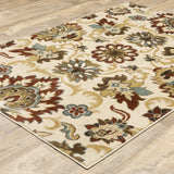 5?x7? Ivory and Red Floral Vines Area Rug