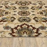 5?x7? Ivory and Red Floral Vines Area Rug