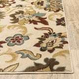 5?x7? Ivory and Red Floral Vines Area Rug