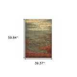 3?x5? Blue and Brown Distressed Area Rug