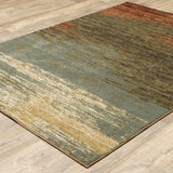 3?x5? Blue and Brown Distressed Area Rug