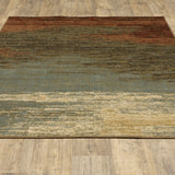 3?x5? Blue and Brown Distressed Area Rug