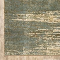 3?x5? Blue and Brown Distressed Area Rug