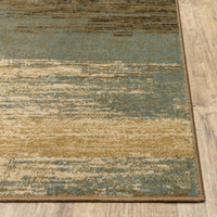 3?x5? Blue and Brown Distressed Area Rug