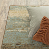 3?x5? Blue and Brown Distressed Area Rug