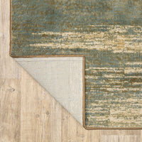 3?x5? Blue and Brown Distressed Area Rug