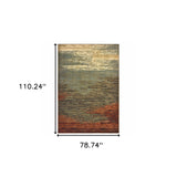 7?x9? Blue and Brown Distressed Area Rug