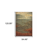 8?x10? Blue and Brown Distressed Area Rug