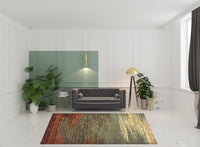8?x10? Blue and Brown Distressed Area Rug