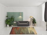 8?x10? Blue and Brown Distressed Area Rug