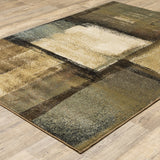 8?x10? Brown and Beige Distressed Blocks Area Rug