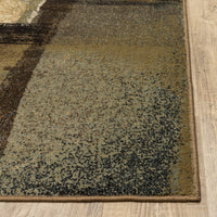 8?x10? Brown and Beige Distressed Blocks Area Rug