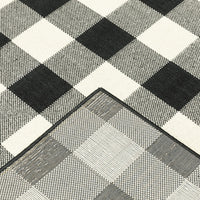 5?x8? Black and Ivory Gingham Indoor Outdoor Area Rug
