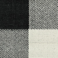 7?x10? Black and Ivory Gingham Indoor Outdoor Area Rug