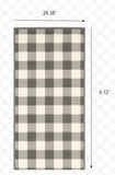 2?x8? Gray and Ivory Gingham Indoor Outdoor Runner Rug