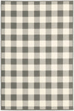 9?x13? Gray and Ivory Gingham Indoor Outdoor Area Rug