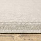 3?x5? Ivory and Gray Bordered Indoor Outdoor Area Rug