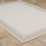 8?x10? Ivory and Gray Bordered Indoor Outdoor Area Rug