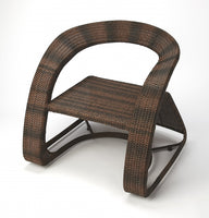 Contemporary Dark Brown Rattan Chair