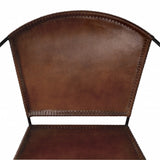 Modern Ring Shape Brown Leather Accent Chair