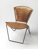 Modern Clamshell Leather Accent Chair