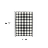 2?x4? Black and Ivory Gingham Indoor Outdoor Area Rug
