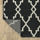 3?x5? Black and Ivory Trellis Indoor Outdoor Area Rug