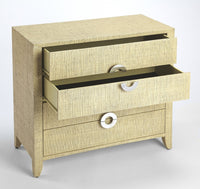 Amelle Cream Raffia 4 Drawer Accent Chest