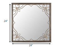 Traditional Square Wall Mirror with Metal Detailing