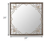 Traditional Square Wall Mirror with Metal Detailing