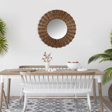 Tribal Wooden Round Wall Mirror