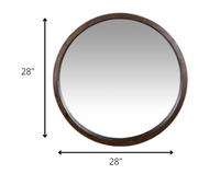 Simple Modern Dark Brown Round Wall Mirror