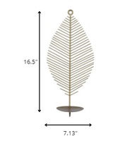 Contemporary Leaf Shaped Matte Gold Wall Sconce