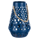 Blue Metal Hexagon Design Lantern