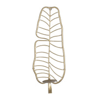 Tropical Gold Metal Leaf Wall Sconce