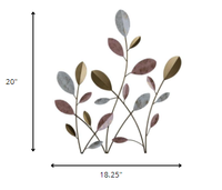 Muted Metal Botanical Stem Wall Decor
