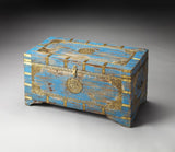 Traditional Hand Painted Brass Inlay Storage Trunk