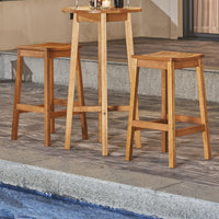 Natural Wood Patio Dining Stool