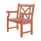 Brown Patio Armchair with Cross Back Design