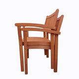 Set of Two Brown Stacking Armchairs