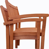 Set of Two Brown Stacking Armchairs