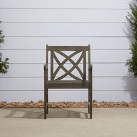 Distressed Patio Armchair with Decorative Back