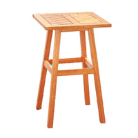 Natural Wood Tall Patio Side Table