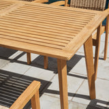 Natural Wood Dining Table with Slatted Top
