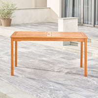 Natural Wood Dining Table with Straight Legs