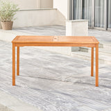 Natural Wood Dining Table with Straight Legs