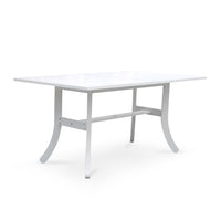 White Dining Table with Curved Legs