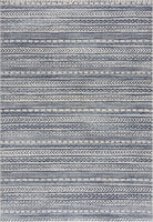 4? x 6? Navy Blue Decorative Stripes Area Rug