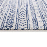 4? x 6? Navy Blue Decorative Stripes Area Rug