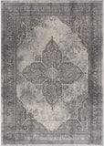 2? x 10? Gray Distressed Medallion Runner Rug